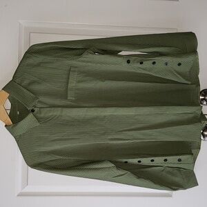 NWOT Solid Side Button Boho Collar Rollable Sleeve Blouse Women Large